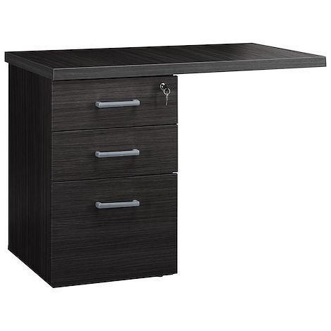 Caisson hauteur bureau noir ébène avec extension - Milano - Maxiburo