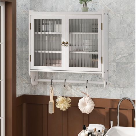 Armario pared cristal vintage blanco decapado OKMYHOME (1/5)