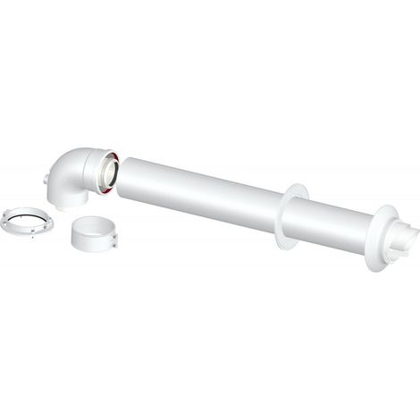 Tubo e curva coassiale universale scarico fumi per caldaia a condensazione ø60/100 - 1 mt STABILE (1/2)