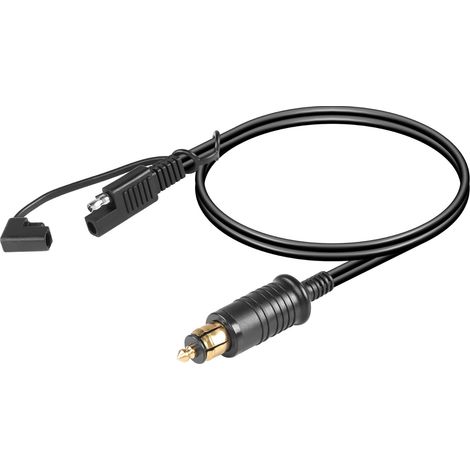 Conector adaptador Hella Powerlet DIN a SAE 12-24 V 18 AWG con tapa antipolvo de liberación rápida e interruptor de desconexión, compatible con tomas de encendedor de motocicletas BMW