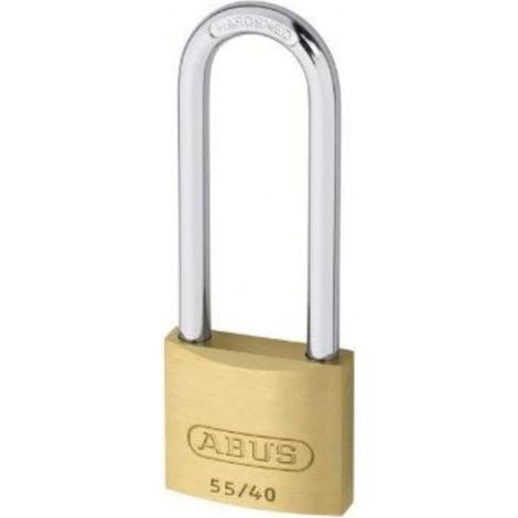 ABUS 35080 55/40mm Brass Padlock with 63mm Long Shackle – Mechanical Security Lock in Carded Packaging (1/4)