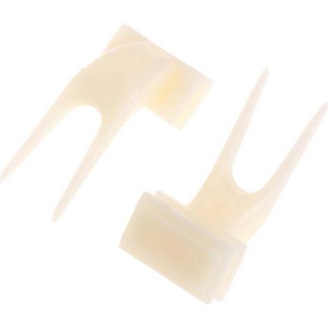 Lot de 2 porte-nourriture en plastique pour oiseaux, fourchettes, jouets de recherche de nourriture pour perruches et inséparables - L (1/4)