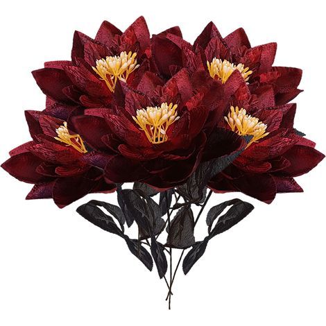 Fleur de Lotus Artificielle 6 Pièces, Fleur de Plante Colorée élégante pour la Décoration de Fête de Bureau de Cuisine à Domicile (221013DJ01-2) (1/5)