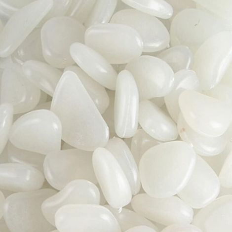 300 Pièces Pierre Lumineuse Galet Lumineux Cailloux Brillants dans Le Noir pavés pour Jardin Passerelle Aquarium Blanc 8-11mm (1/4)
