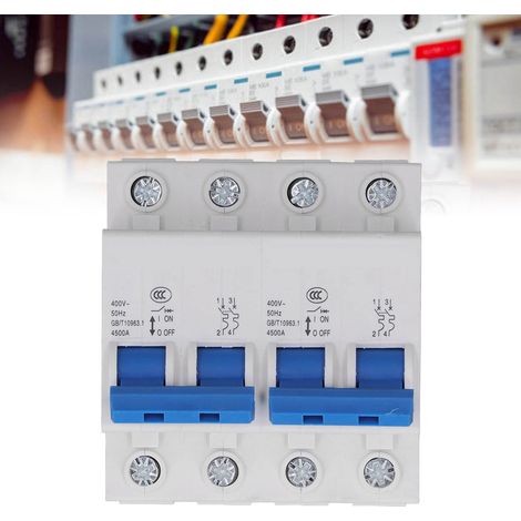Disjoncteur de transfert miniature à verrouillage AC400V, interrupteur de transfert double alimentation 2P+2P/6000A 16A (1/5)