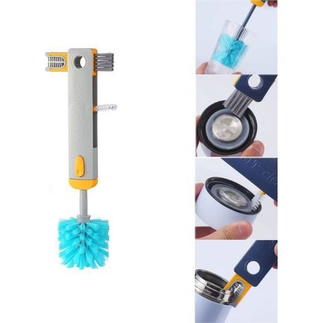 4-in-1 Cleaning Brush for Cups, Bottle Holders, Multifunctional Pots, Cleaning Brush, Cup Cleaner (Grey) - AquaForge (1/5)
