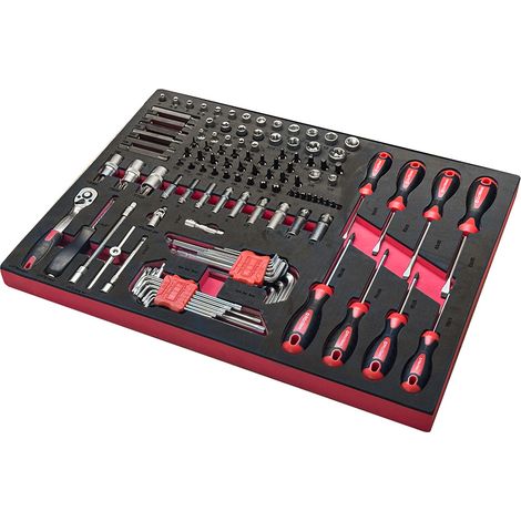 Assortimento di 118 utensili SOGI TER-08 - chiavi a bussola - inserti - giraviti - cricchetto - brugole - varie misure (1/5)