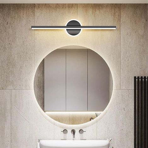 Schwarze LED-Kosmetikleuchte, Badezimmerspiegelleuchte, moderne Kosmetikspiegelbeleuchtung, Make-up-Leuchten, lineare Wandleuchte, Schminktischleuchten für den Innenbereich (6000 K)