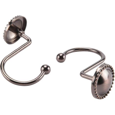 Crochets de rideau de douche en bronze huilé, anneaux décoratifs antirouille, lot de 16, bronze (1/4)