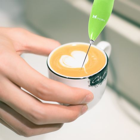 Elektrischer Milchaufschäumer, automatischer Milchaufschäumer für Bulletproof Coffee und Matcha, Edelstahl-Schneebesen, batteriebetriebener Mini-Getränkemixer (1/5)