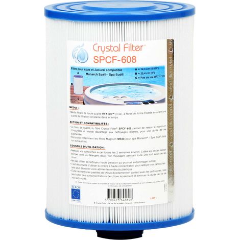 Filtre Spa Crystal Filter® SPCF-608 compatible Magnum MS50 pour spa Monarch (1/5)
