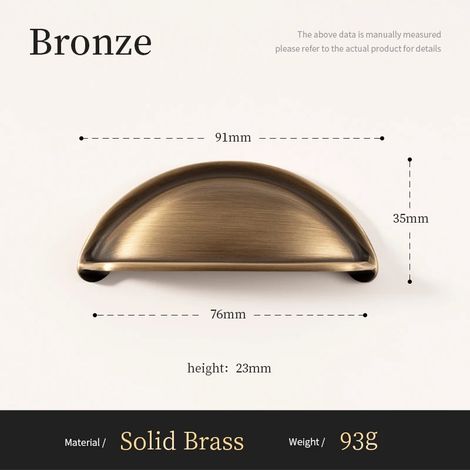 (Pas de 76 mm) Poignées longues minimalistes en laiton massif antique Santaya pour meubles de cuisine et tiroirs de commode, style T. (1/5)