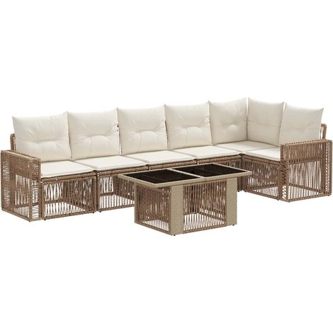 Ensemble de canapé de jardin 7 pc 6-Nombre de places vidaXL (1/5)
