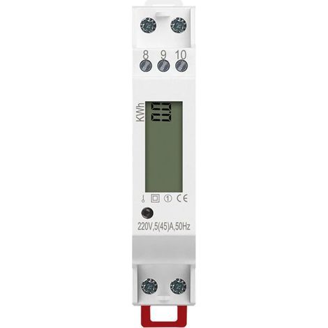 BUNTHAUS Compteur électronique à rail de guidage micro monophasé 45A, piste 1P, compteur intelligent, location de maison, exportation de logements, affichage numérique, compteur de rail de guidage (1/4)