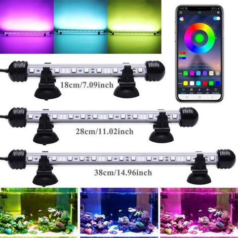 Lampe LED submersible pour aquarium - 18 cm, avec télécommande et application de contrôle - Éclairage pour aquarium et plantes (1/5)