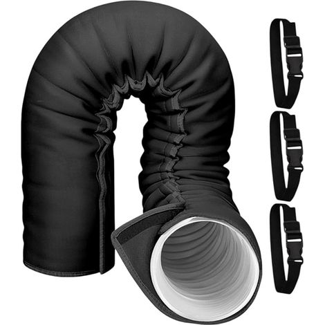 Housse de tuyau de climatisation portable – Enveloppe portable isolée avec 3 sangles réglables – Enveloppe de tuyau de climatiseur pour l'hiver, intérieur, garage, camping-car, chambre, mur, fenêtre (1/5)