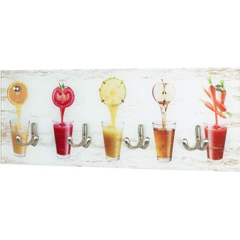 Garderobe murale en verre trempé "Jus de fruits" - 50 x 5 x 20 cm -PEGANE- (1/2)