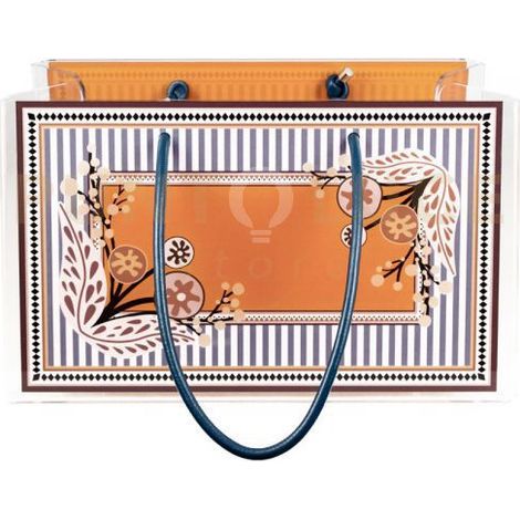 SHOPPER MEDIA CHARLOTTE IN CRISTALLO ACRILICO TRASPARENTE E CON DECORO SVEVA