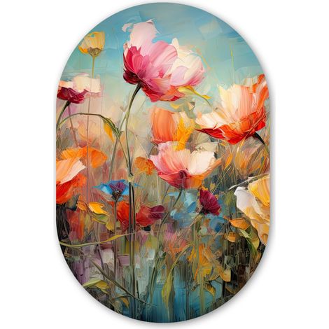 CERCHIO DA PARETE Fiori - Acquerello - Arte - Botanica - Natura 40x60 cm (1/3)