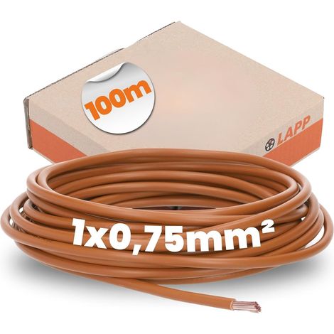 1 x 0,75 mm² Câble Flexible 100 m Marron (1/5)