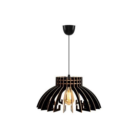 Lámpara de techo 55 cm, negro, tipo e 27 max 45 - 60 w, colección Covadonga,, casquillo E 27 Max 45 - 60