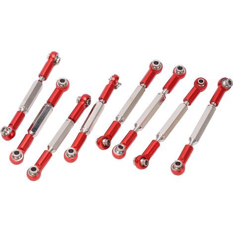 Kit de tringlerie servo en métal rouge durable pour WPL C14 C24 B14 MN D90 D91 (1/5)