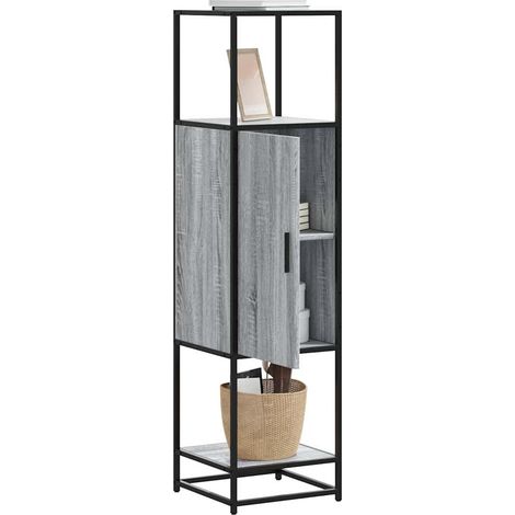 Highboard Grau Sonoma 35,5x35x139 cm Holzwerkstoff und Metall
