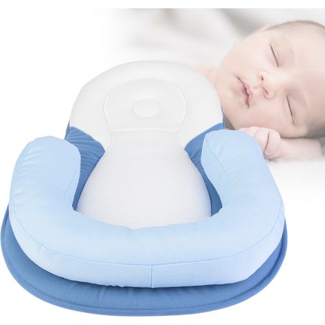 Coussin de positionnement anti-roulis en coton pour nouveau-né (0-12 mois), bleu (1/5)