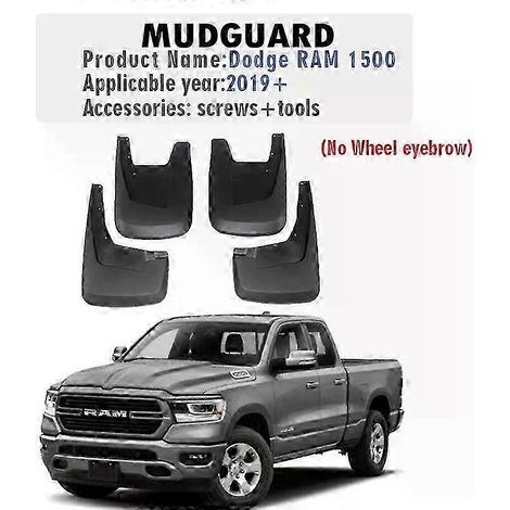 Garde-boue, bavettes et protections anti-éclaboussures de haute qualité pour Dodge RAM 1500 (modèles 2019 à 2025), accessoires auto (lot de 4). (1/4)