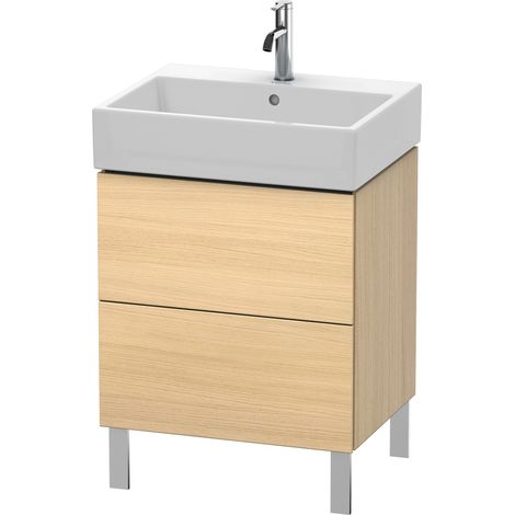 Meuble sous-vasque L-CUBE 582x584x459mm chêne méditerranéen (1/4)