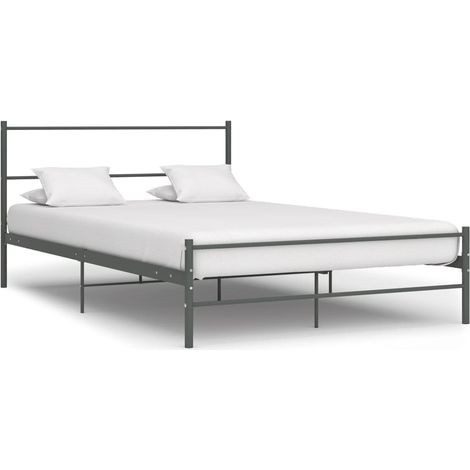 vidaXL Giroletto senza Materasso Grigio in Metallo 140x200 cm (1/5)
