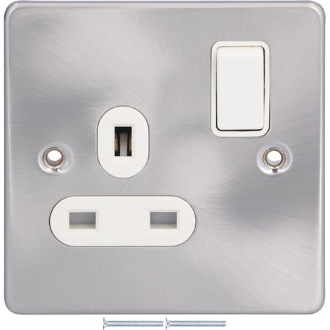 Prise Murale En Acier Inoxydable Interrupteur Unique Conductivité Électrique Résistance À La Rouille Pour Maison - 1 Pièce (1/5)