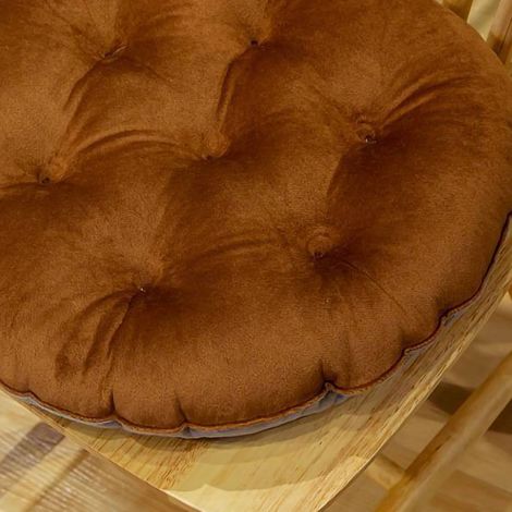 Coussin d'assise rond en velours cristal, color block, idéal pour l'automne et l'hiver, parfait pour les tabourets d'écolier et les chaises de bureau. Dimensions : 40 x 40 cm.