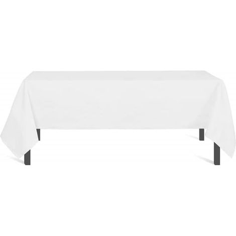 Alix Nappe Rectangle Anti-tâches, Polyester, Blanc, 140x300 cm