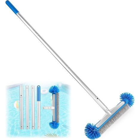 Brosse Piscine Ronde, Tête de Brosse de Piscine avec Perche Amovible, Balai Piscine avec Les Poils Hémisphériques, Brosses à Récurer pour Mur et Carrelage, Brosses pour Salles de Bains (1/4)
