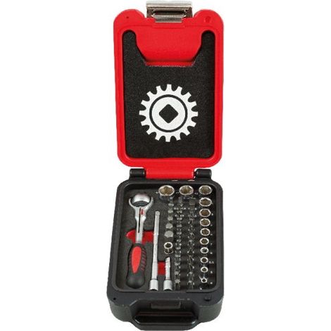 Coffret Box 1/4" – 46 pièces – cliquet tête rotative 100 dents – MOB (1/5)
