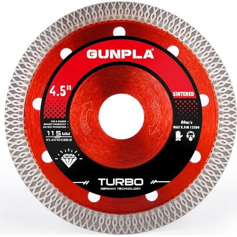 Disques à Tronçonner Diamantés de 115mm X 1,4 X 22,2mm - Coupe Rapide à Sec et Humide sur Béton Marbre Carreaux Porcelaine Granit Briques Pierre Plâtre, Disque de 11,4 Cm pour Meuleuse d'Angle (1/5)