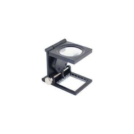 Loupe sur pied 10X avec éclairage LED, pliable, pour inspection, artisanat, noir – (1/5)