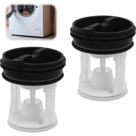 2 Filtre à Peluches de Rechange pour Machine à Laver,avec Joint Vidange (1/5)
