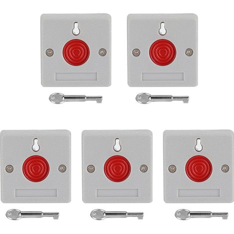 Bouton d'arrêt d'urgence 5 pièces avec alarme, dispositif de sécurité incendie domestique DC12V (1/5)