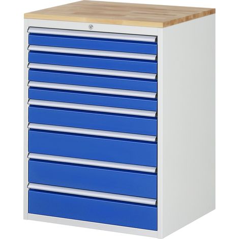 Rau Schubladenschrank Buche-Top und 8 x Schubl.-XL 4x90 1x120 3x150mm (1/5)