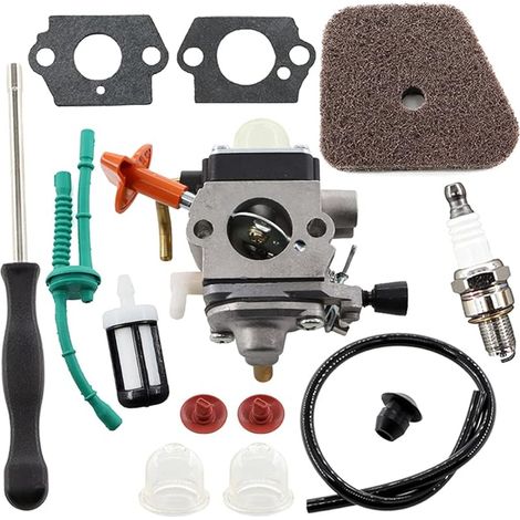 Kit de carburateur pour Sthil FS87 FS90 FS100 FS110 FS130 HL95 HL100 HT100 HT101 KM90 KM100 KM110 SP90 coupe-fil 4180-120-0610 remplacement avec filtre à air Tournevis (1/5)