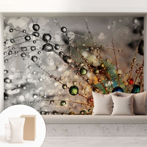 Papier peint intissé avec imprimé installation simple qualité excellente sans désordre - Colle incluse gratuite Perles de rosée 208x146 cm (1/5)