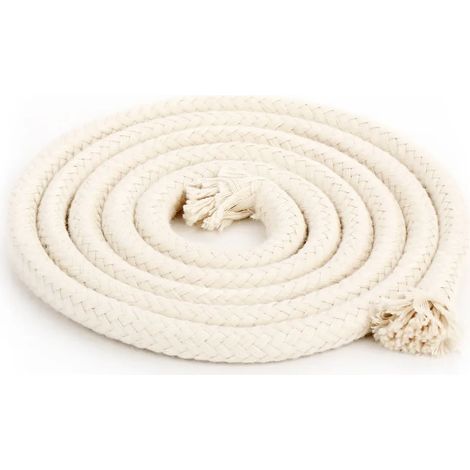 Mèche ronde de 1 mètre, 100 % coton pur, 8 mm de diamètre, pour lampes à huile et lampes à pétrole (1/2)