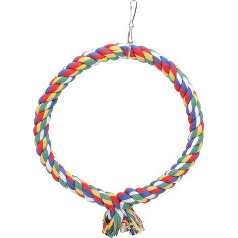 Baumwollseilring für Vögel, bunte Schaukel, Sitzstange für Wellensittiche und Papageien, Käfig (1/5)