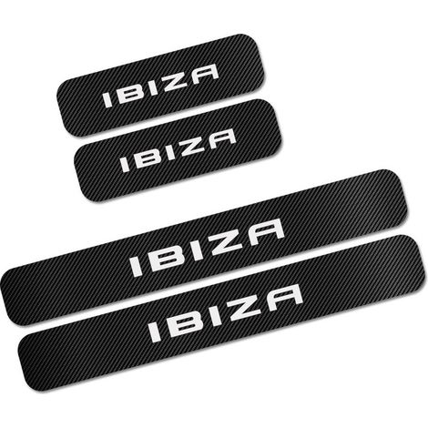 (Ibiza) Lot de 4 autocollants de seuil de porte compatibles avec Seat Ibiza 6J, 6L, 6F, 6K Mk2 - Accessoires auto tuning - Protection de seuil de porte - Autocollants en fibre de carbone (1/5)