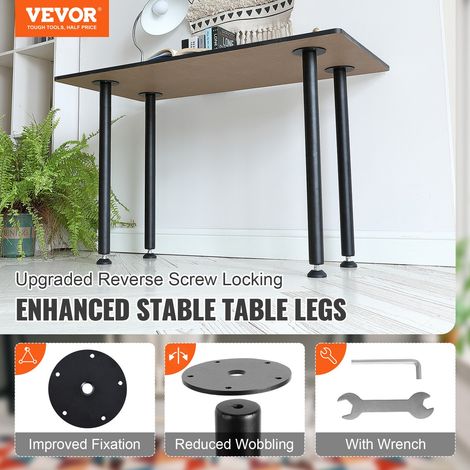 Pied de Table 4PCS Pieds de Bureau Réglables 762 cm en Acier Massif Capacité de Charge 544 kg Installation Rapide Pieds de Meubles… (1/5)