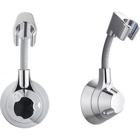2 pièces Support Pommeau de Douche Sans Perçage, Accroche Pommeau de Douche, Support Douchette Mural Charge Jusqu'à 5 kg, Support de Douche, pour Pommeau de Douche Douchette Salle de Bain (Arg (1/5)