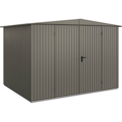 Hörmann Metall-Gerätehaus Berry Classic mit Satteldach Typ 3, 324 x 248 cm, quarzgrau, 8 m², 2-flüglige Tür (1/5)