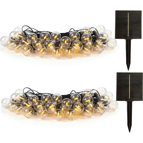 2 Guirlandes solaire filament BESTY 25 ampoules 20M (1/3)